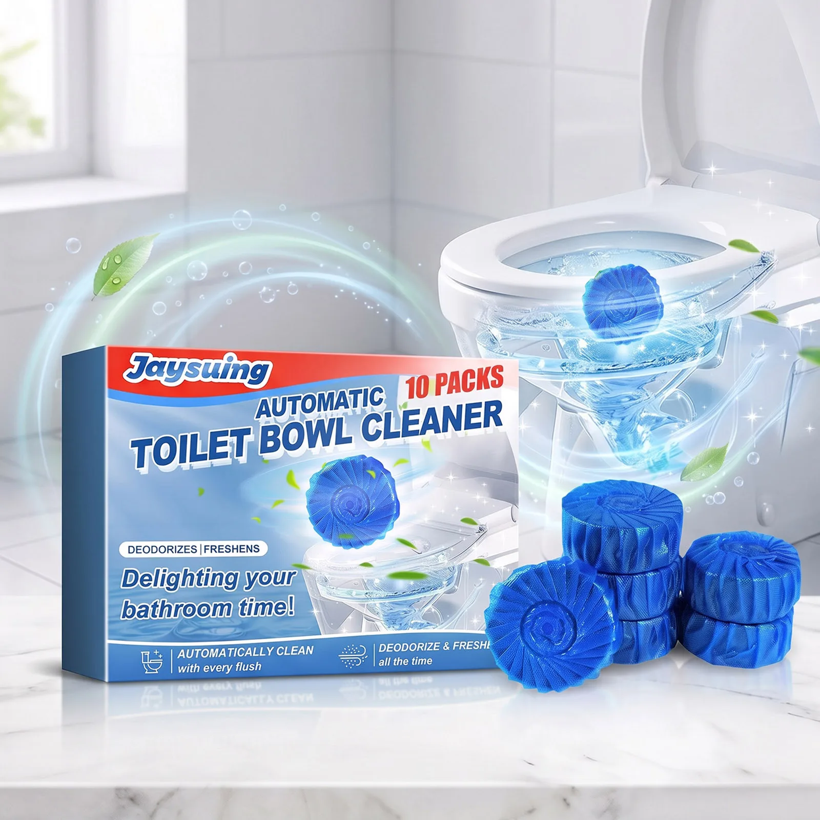 Toilet Bowl Cleaner Blocks Blue Effervescent Descaling Deodorizing Stain Remover Freshener Tank Tablets Household Bathroom Care