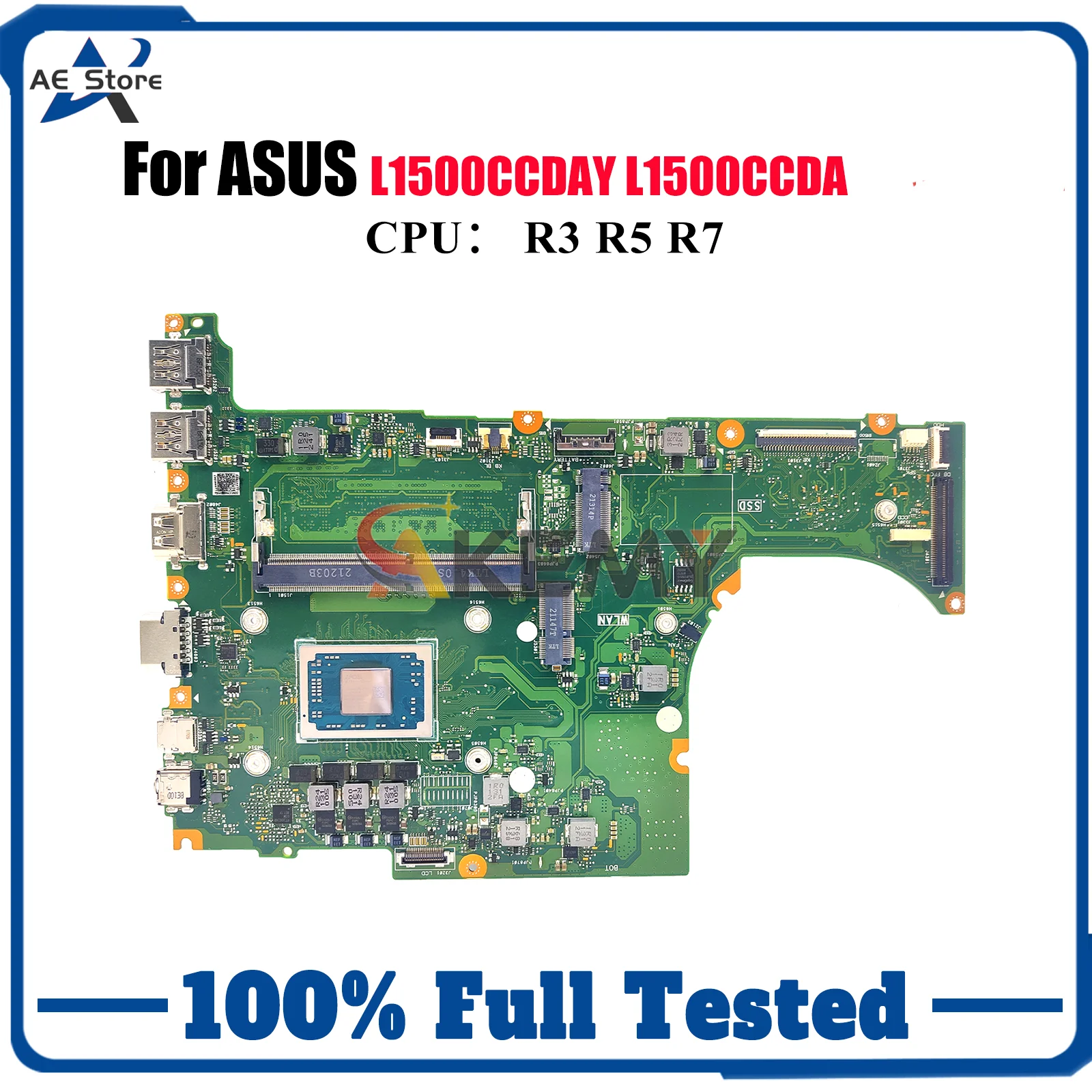 

L1500CDAY Laptop Motherboard For ASUS VivoBook L1500CCDA L1500CCDAY L1500CD Notebook Mainboard With R3 R5 R7 CPU 113% tests OK
