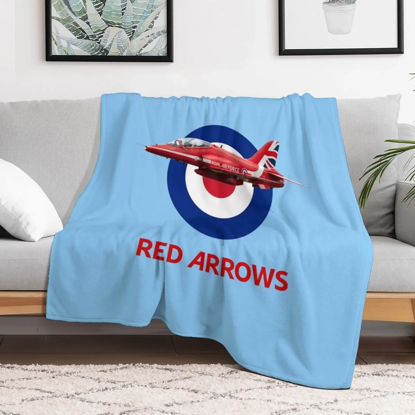 RAF Red Arrows and Roundel Throw Blanket Hairys Luxury Thicken Plaid Blankets