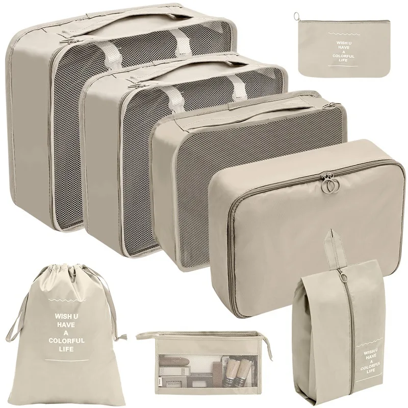 7/8/9/10 Stuks Set Reisorganisator Opbergzakken Koffer Verpakking Cubes Set Koffers Draagbare Bagage Kleding Schoen netjes Pouch Opvouwbaar