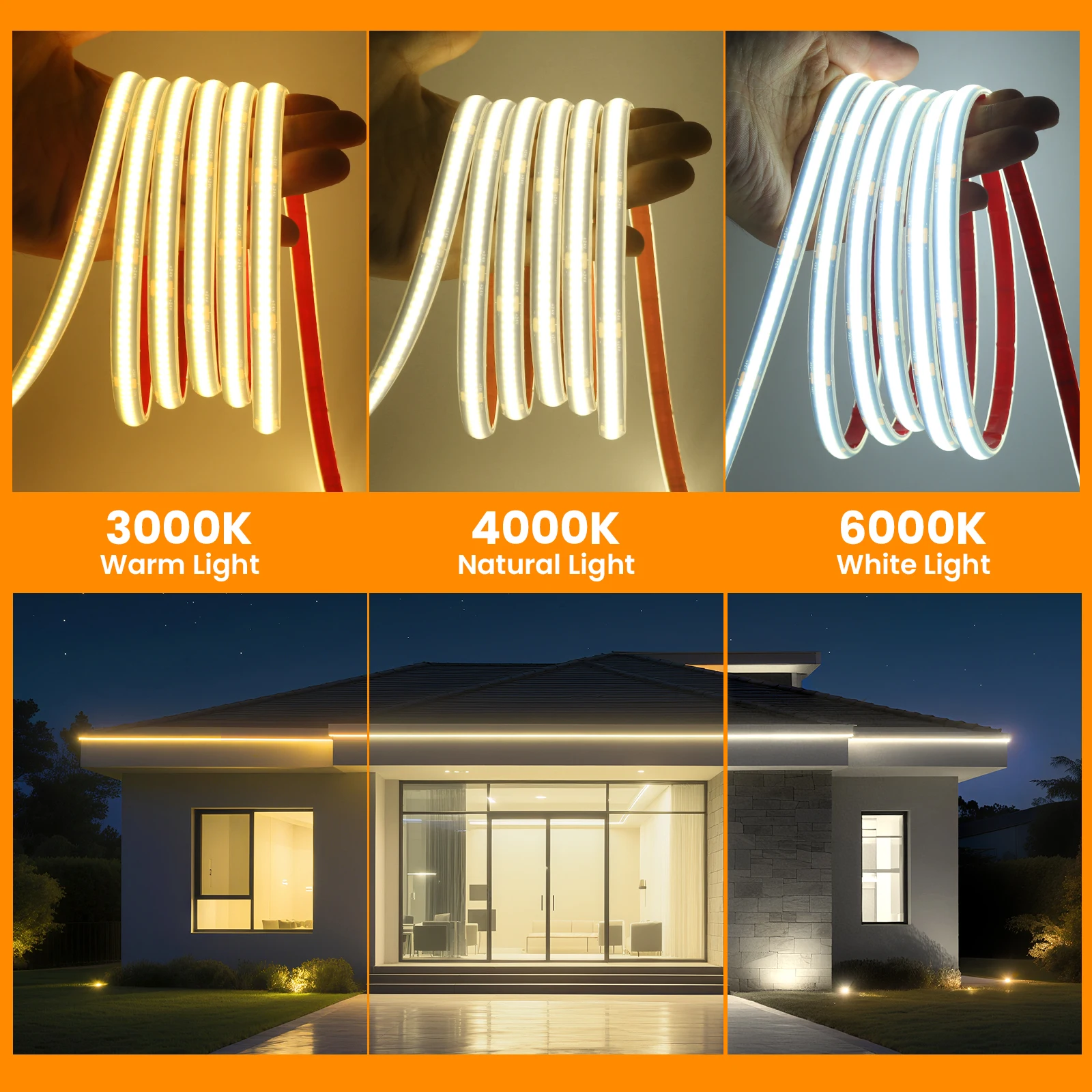 1M-20M IP68 Waterdichte COB LED Strip 12V 24V Zwart PCB 320 LEDs/m RA90 Flexibele Tape Lint Voor Kamer Keuken Outdoor Tuin Licht