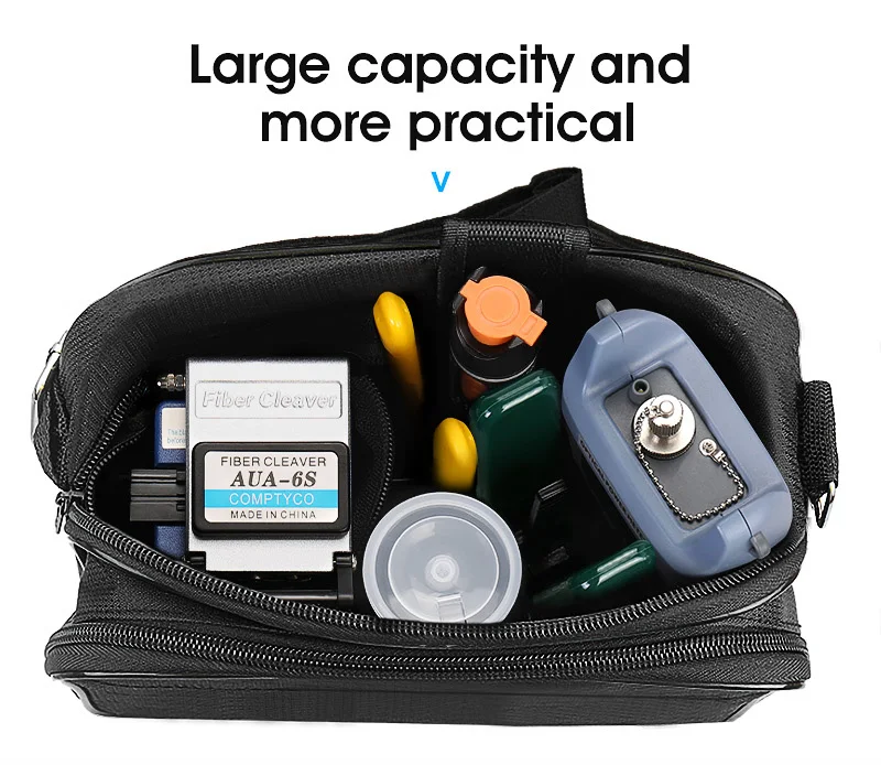 19pcs/set FTTH Fiber Optic Tool Kit with AUA-6S Fiber Cleaver -70~+10dBm/-50+26dBm Optical Power Meter 10mw Visual Fault Locator
