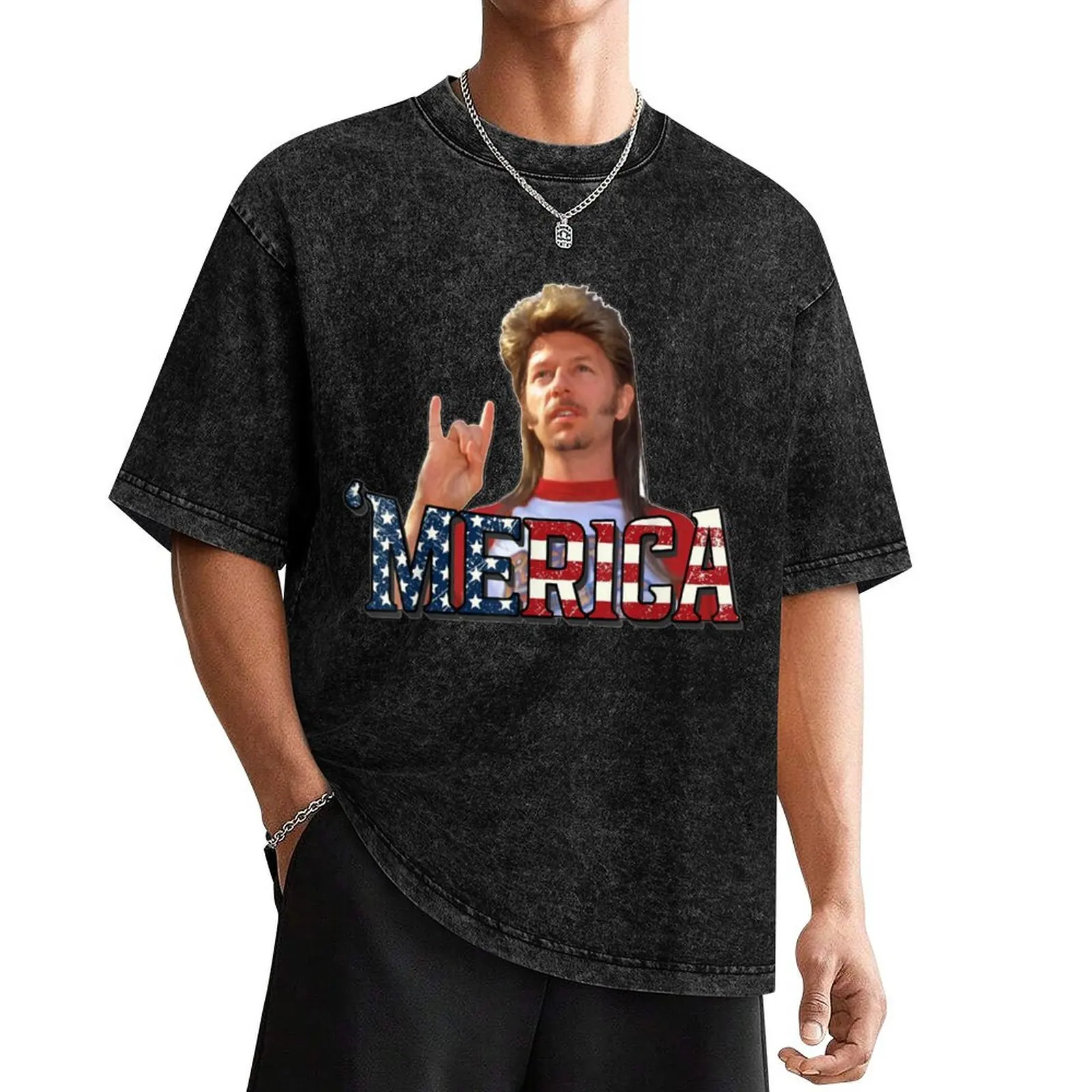 

Joe Dirt 4th Of July Merica T-Shirt sweat anime clothes anime tshirt hippie clothes Men's cotton t-shirt