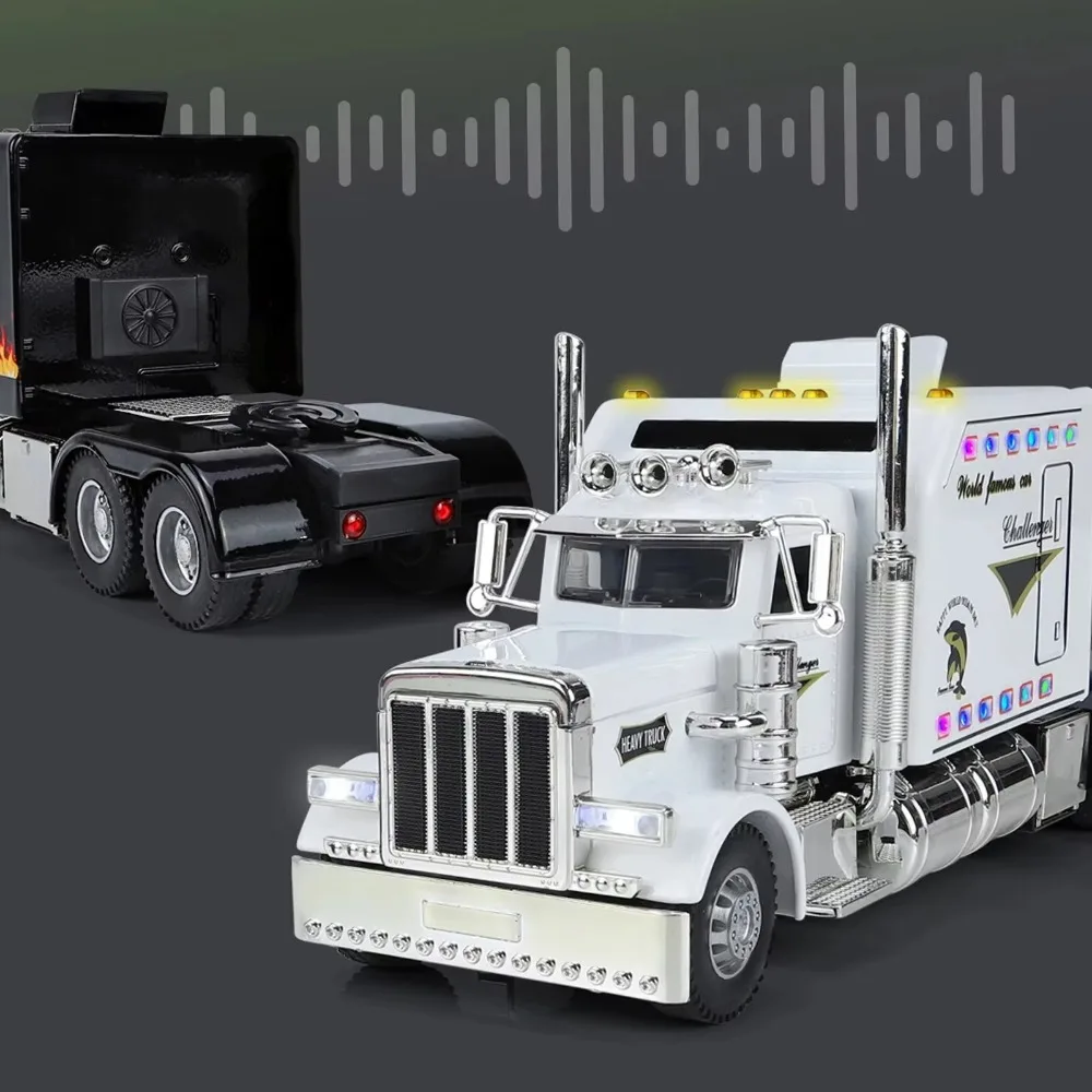 

1:24 American Truck Model Simulation Sound and Light Heavy Truck Model Alloy Vehicles Gifts