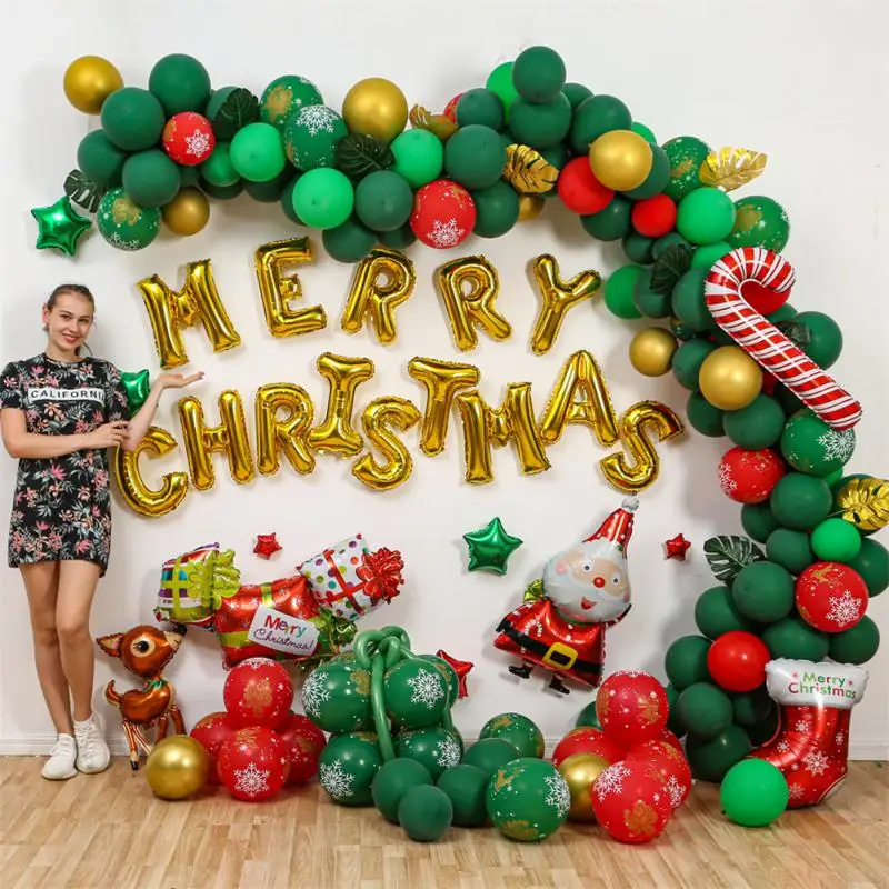 

Christmas Balloon Garland 181 pcs Christmas Balloon Garland Arch Kit Christmas Gift Box Candy Cane Balloon for Christmas Party