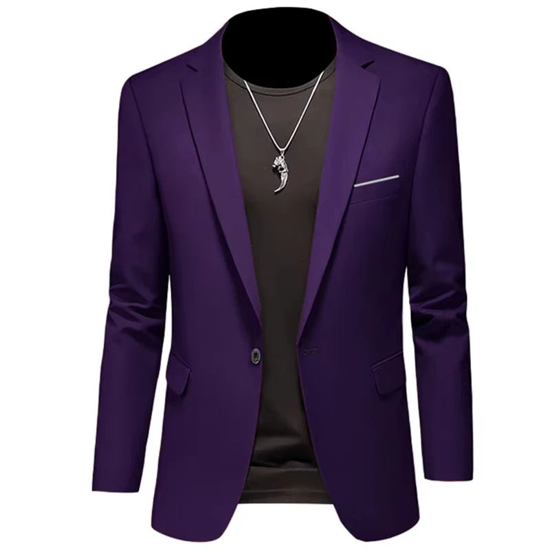 X79 Herren Freizeit lässig Boutique Business einfarbig Slim Fit Anzug Blazer Jacke Mantel