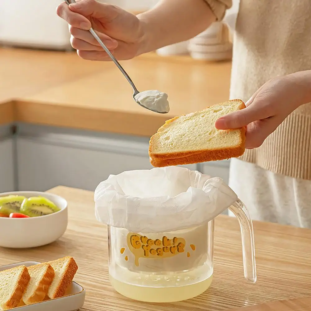 Food-grade Yogurt Strainer Yogurt Strainer with Fine Mesh Press Lid Reusable Whey Separator for Homemade Cheese for Thick