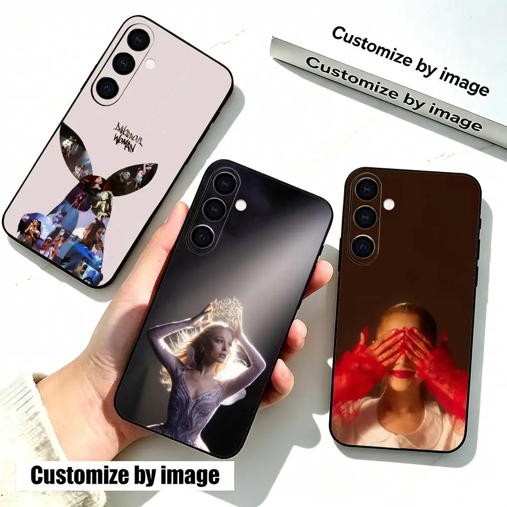 A-Ariana G-Grande ARi Singer Funda de teléfono de silicona negra suave para Samsung Galaxy A73,A72,A71,A70,A53,A52,A51
