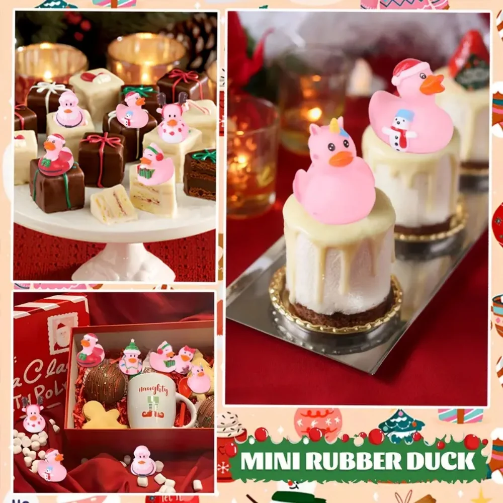 هدايا عيد الميلاد على شكل بطة مطاطية لحفلات هدايا العطلات لعيد الميلاد، والدش، وأعياد الميلاد، والشاطئ، والماردي جرا، لجميع المواسم