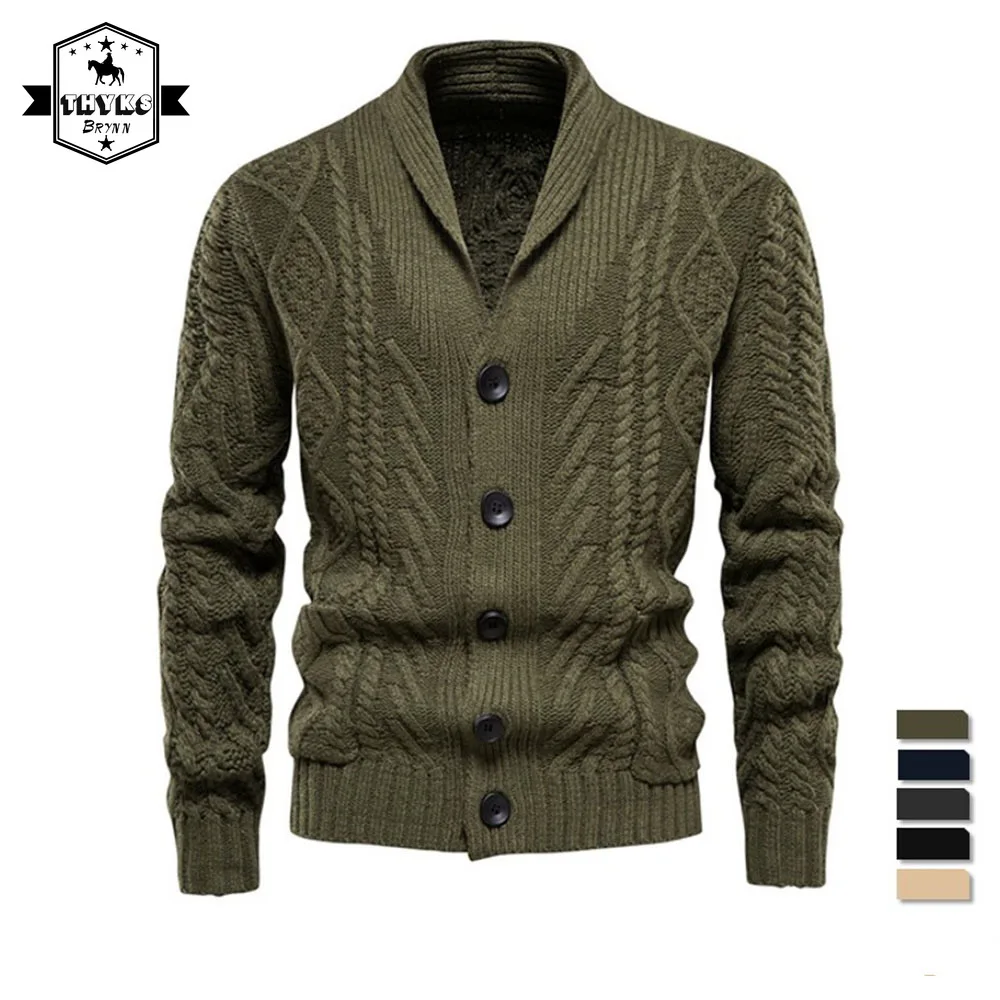 2022 New Winter Fashion Designer Sweaters for Men Solid Color Knitted Men's Cardigan Single Breasted Casual Male Sweater