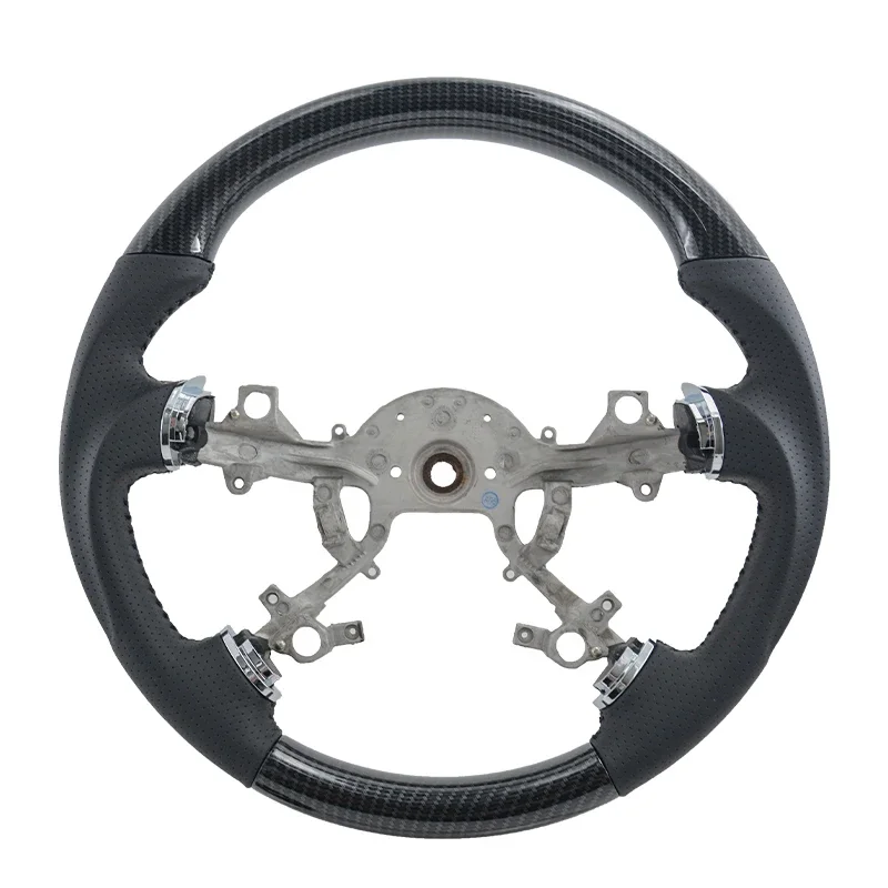 

Carbon Fiber Look Steering Wheel For Mitsubishi Pajero V97 V93 V87 2006 - 2019 Perforated Leather Racing Steering