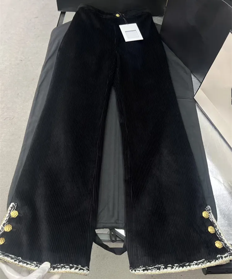 Customization European women's fashion 2026 spring new collection Long-sleeved single-button black corduroy coat Fashionable set