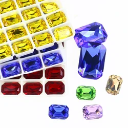 Octagon Strass Pointed Back Diamond Nail Decoration K9 Glass Crystal Rhinestones Applique 3D Gem For Clothes Glitter Stones 3008