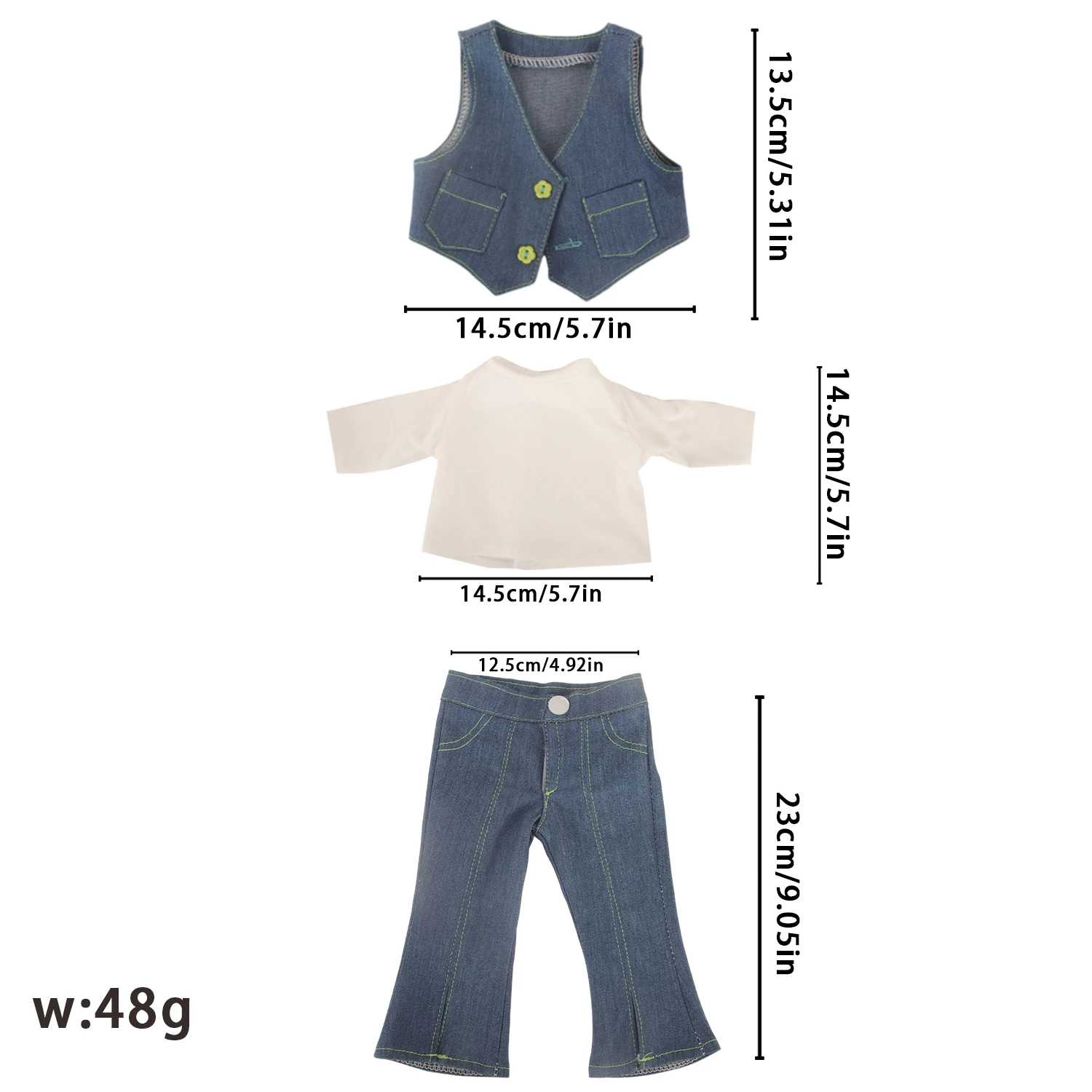 Réedcolor-Survêtement en denim pour bébé nouveau-né, costume et chemise, combinaisons, robe Nairobi orn, jouet de poupées américaines et OG Girl, 43cm, 18 po