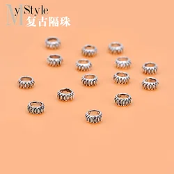 5pcsHand woven DIY material bracelet necklace accessories 925 Sterling Silver and Thai silver basic loose beads and separated b