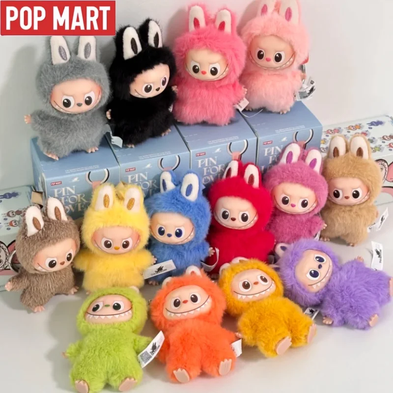 حقيقي POPMART Labubu الوحوش دبوس لسلسلة الحب صندوق أعمى V4 اللعب قلادة من الفينيل الديكور مفاجأة هدية صندوق غامض