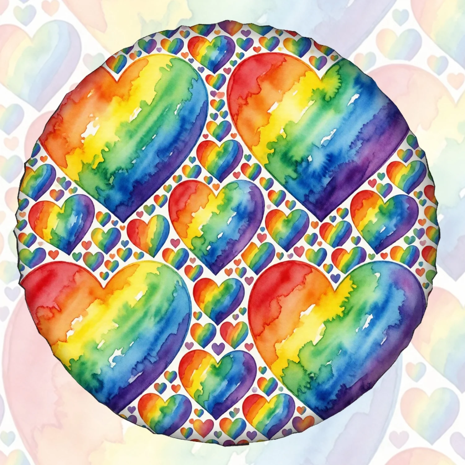 1pc Spare Tire Cover Watercolor Rainbow Heart All-Over Pattern Weatherproof Dustproof Wheel Protectors Universal Wheel Covers Fi