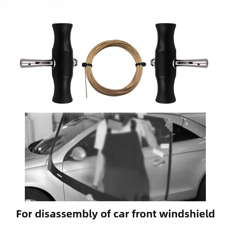 

Профессиональный набор инструментов для снятия лобового стекла с режущим проводом высокой твердости длиной 22 м, нескользящие эргономичные ручки для ремонта автомобильного стекла