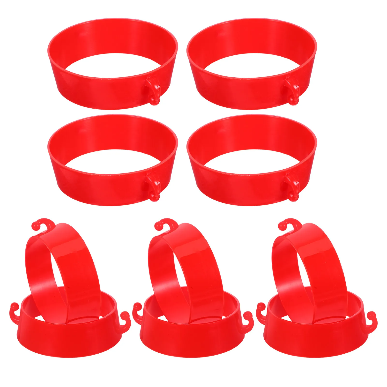 

10Pcs Road Cone Chain Connector Plastic Buckle Ring Red Hook Design for Traffic Barriers Construction Sites Parking Lot Safety