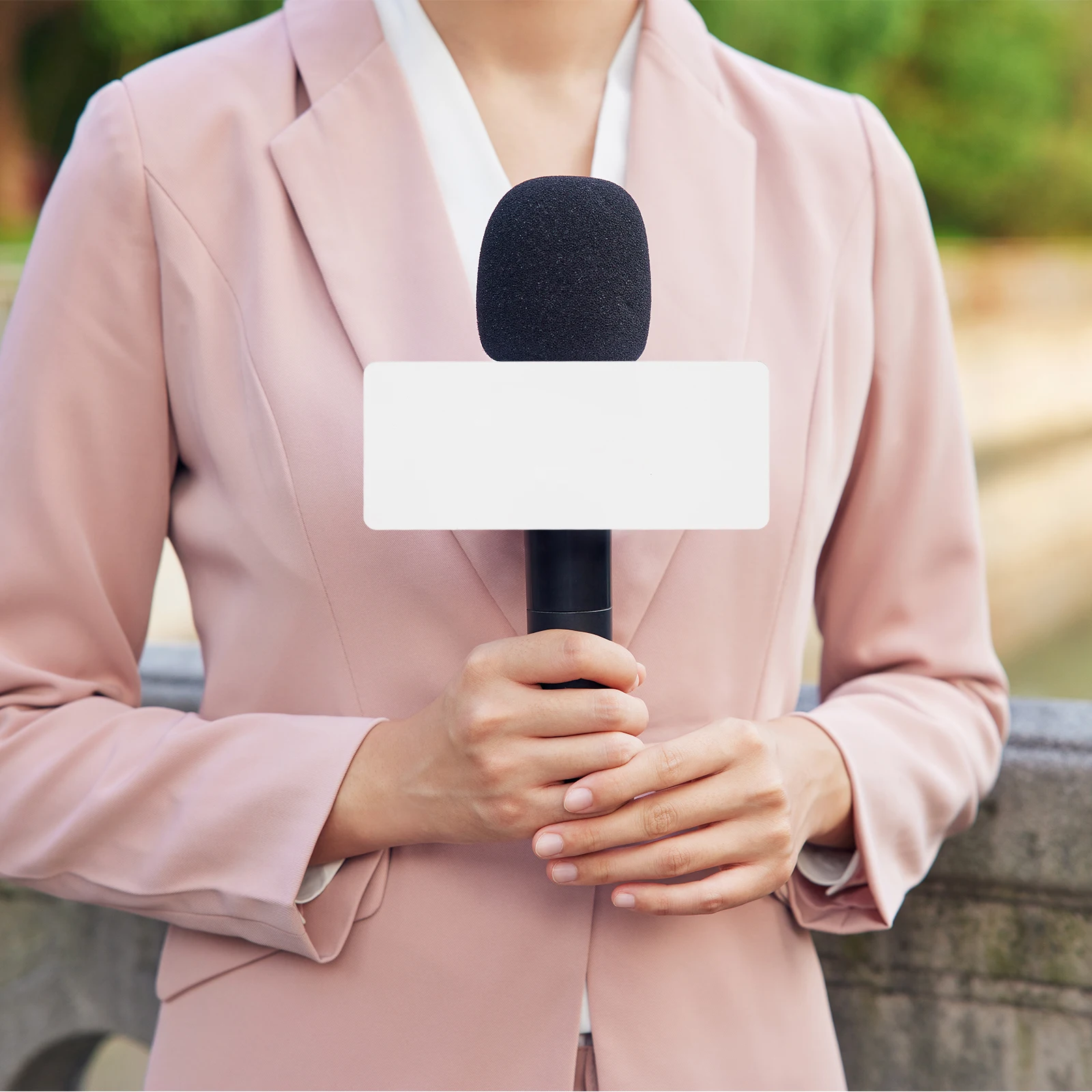 

Creative Acrylic Microphone Tag Rectangular Plate Sign Interview Accessory Portable Equipment Supply Durable Acrylic Mic Blank