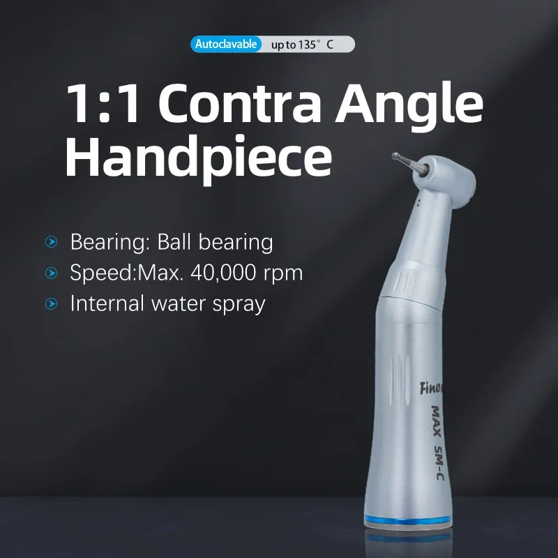 Dental Low Speed Inner Water Spray Contra Angle Blue Ring 1:1 Contra Angulo Low Speed Piece Dentistry Tool