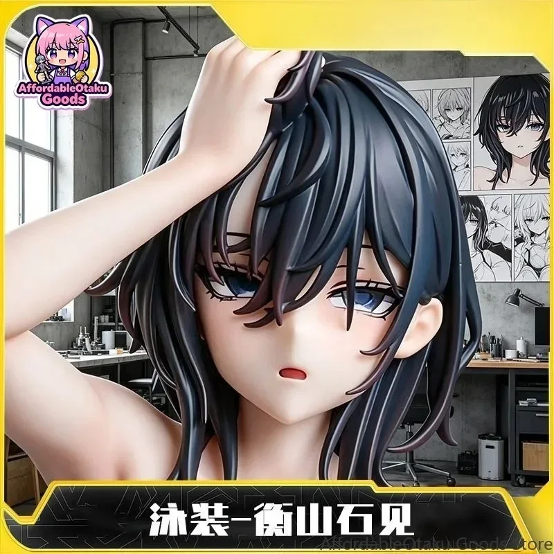 1/6 Scale Anime Girl Figure, Bikini Swimsuit with Beach Base PVC Statue Desktop Ornament
