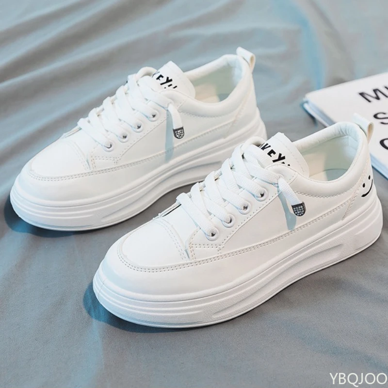 

Women's Spring Summer New Versatile Women's Shoes Thick Bottom Casual Height Increasing Wear resistant Solid Color Board Shoes