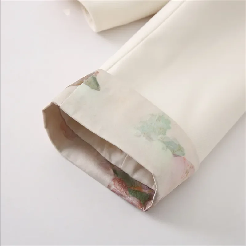 Casacos chineses femininos jaqueta curta gola fivela outwear bolso falso impresso retalhos casaco literatura feminino casacos retro