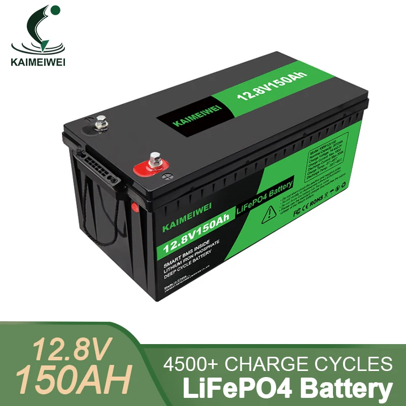 

LiFePO4 Battery Pack 12V 100AH 150AH Lithium Iron Phosphate Battery LiFePO4 Built-in BMS for Solar Power System RV Motor