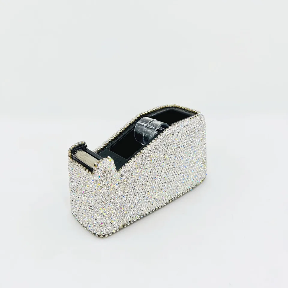 

Rhinestone Plastic Adhesive Roller Tape Holder Dispenser Tapes Cutter School Stationery Office Supplies Accessories Packing Tool