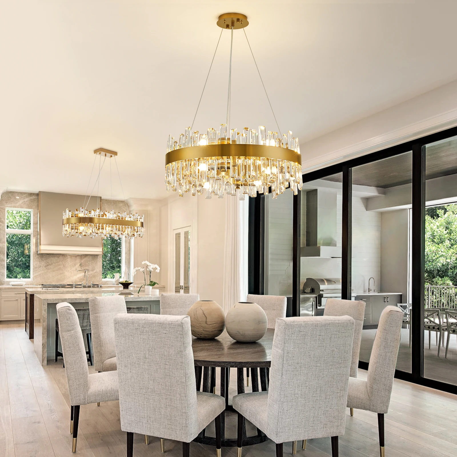 

Nordic Minimalist Crystal Chandelier for Bedroom Living Room Dining Room Luxury Clear Crystal Pendant Light