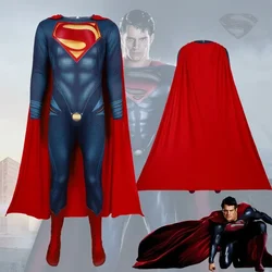 Superman Cosplay Costume Halloween Carnival Party Outfits Stage Performance Hero with Cape for Men Women Outfits