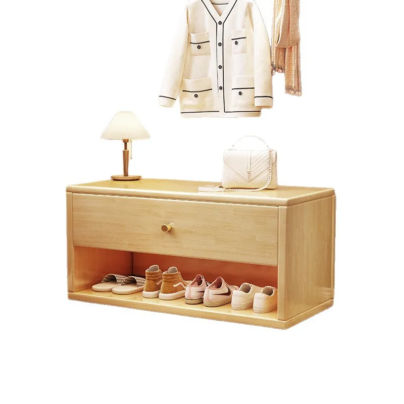 

Solid wood change shoes, enter the door and enter the entrance, simple household change shoe cabinet