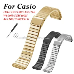 Stainless Steel 18mm 20mm Ultra-thin Watchband For CASIO F-91W/A158/A159/A168/A169/B650/AQ230/AE500W Men Women Metal Bracelets