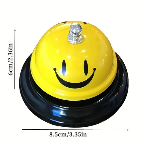 Imagen 2 del producto Campana de llamada encantadora con cara sonriente, servicio de escritorio para restaurante, Hotel, habitación, cocina, fiesta, oficina, ancianos, amarillo grande, lindo, 1 unidad