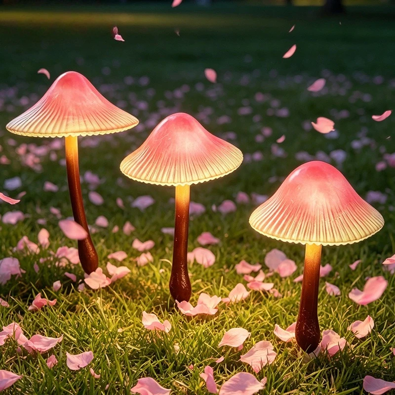 Creative luminous simulated mushroom lamp, scenic park block road playground landscape decorative lawn lamp