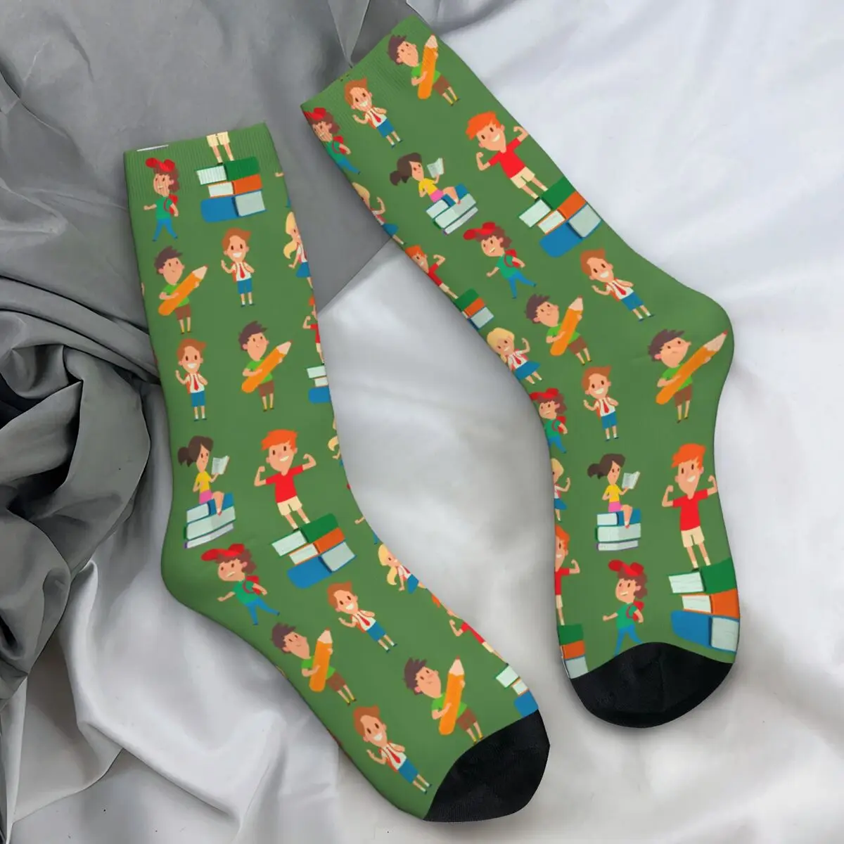 Studying School Kids Stockings Design Funny Socks Winter Non Skid Socks Men's Outdoor Comfortable Socks