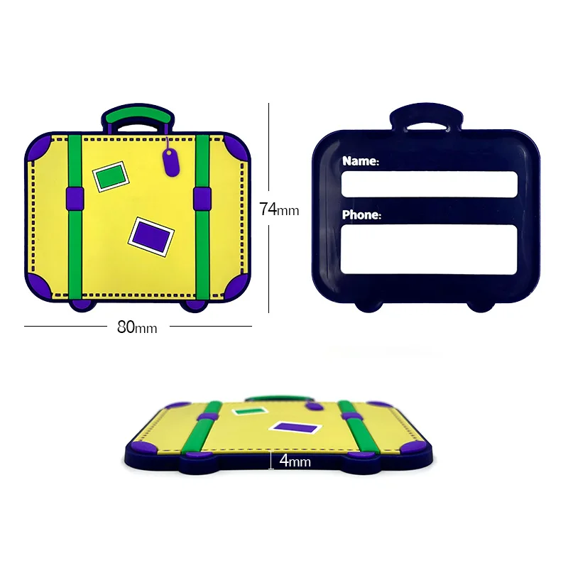 

Креативная багажная бирка из ПВХ, разноцветная, незаменимая в путешествиях, для предотвращения потери, подвесная бирка для мужчин и женщин, 1 шт.