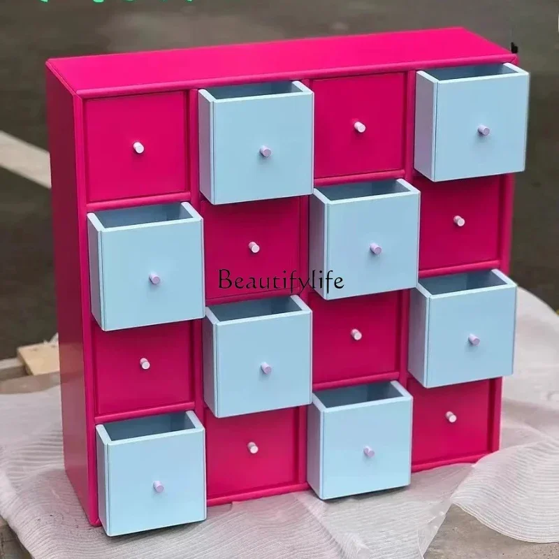 54Internet celebrity lattice storage cabinet medieval cloakroom storage multi-color edge cabinet customization