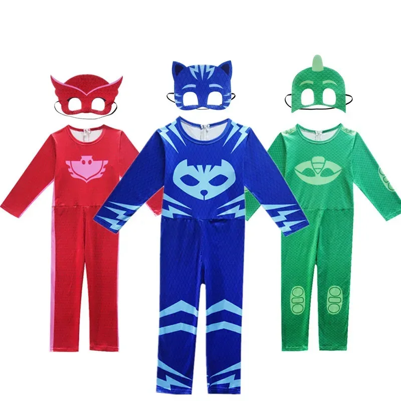 أزياء جديدة لعام 2025 للأولاد والبنات Catboy Gekko Owlette أزياء تنكرية للأطفال على شكل حيوانات ملابس كرنفال بدلة COS خارقة للهالوين Co q2w3r