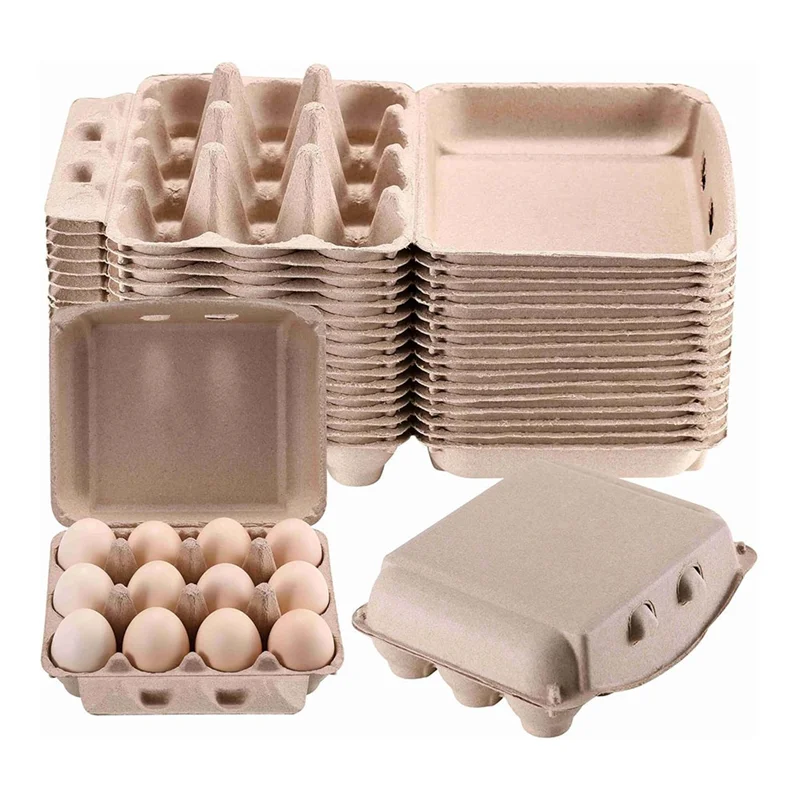 

ABWR-пустые бумажные коробки для яиц из целлюлозы, 30 шт., винтажный стиль, 3X4, вмещает двенадцать 12 штук для куриных яиц