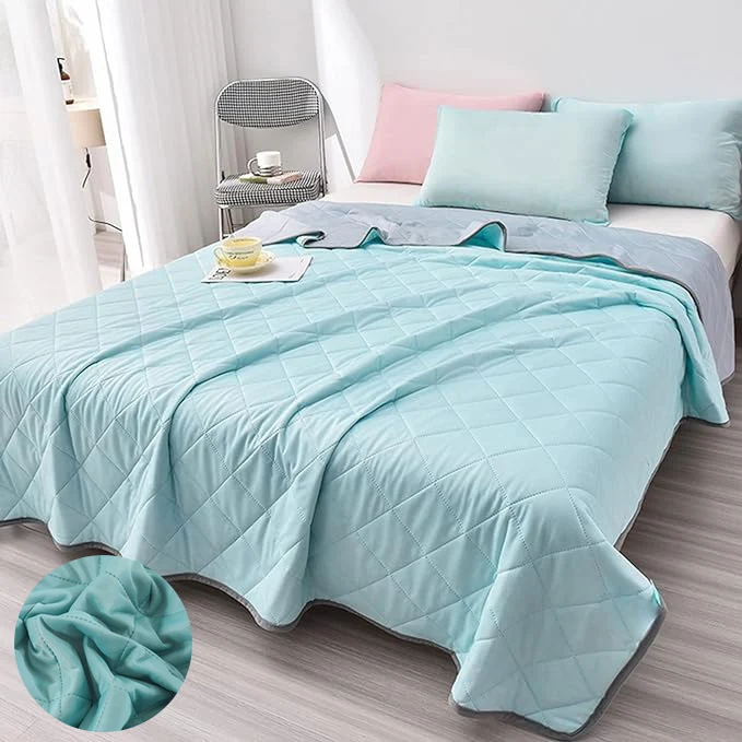 

Double Side Cold Cooling Fabric Ice Cooling Blankets Breathable Smooth Air Condition Comforter Lightweight Summer Quilt