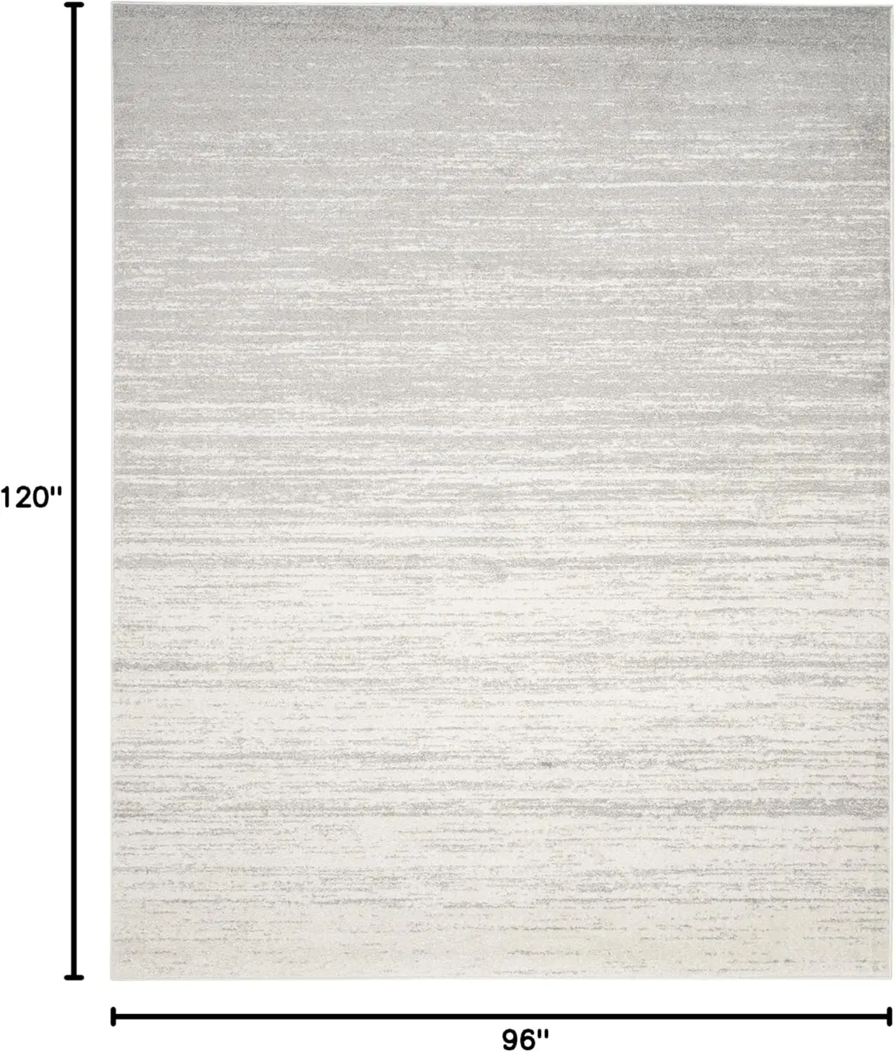 Adirondack Collection Area Rug - 8' x 10', Ivory & Silver, Modern  Design, Non-Shedding & Easy Care, Ideal for High Traffic Area