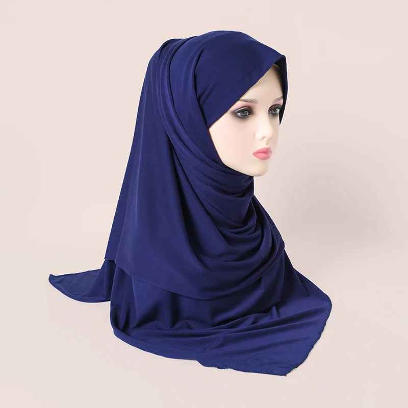 Cotton Muslim Women Chiffon Hijabs Scarves Women Muslim Shawls Rhinestone Headscarf Wraps Turban Islamic Clothing Solid Bandana