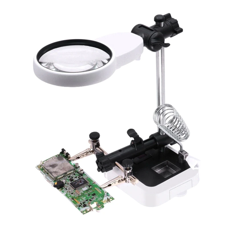 LED LED Helping Hands Magnifier Station soudage support loupe avec pinces auxiliaires clips d