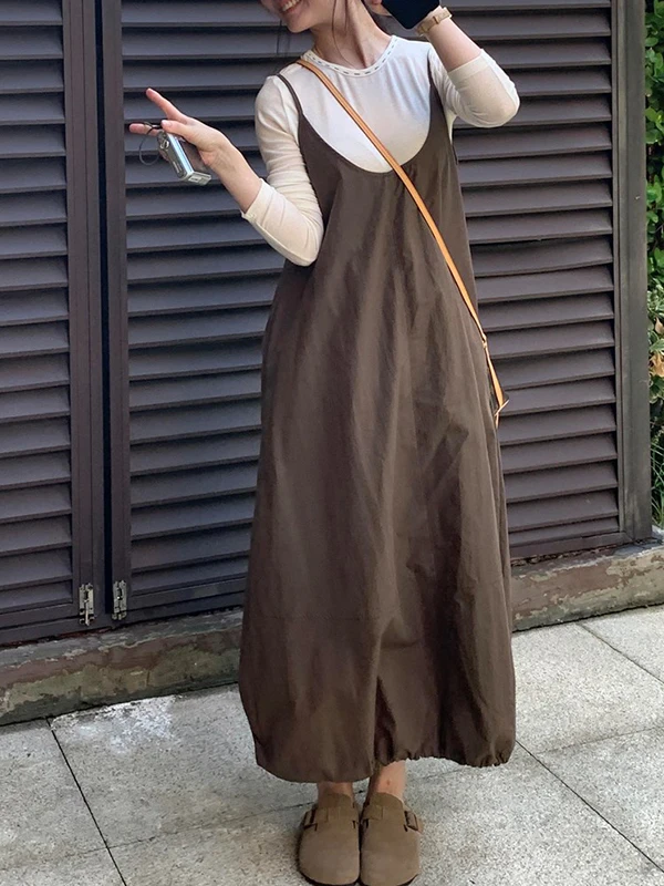 

plus Size 300 Pou Brown Vintage Design Casual Women's Dr Skirt Gown Autumn Spring Loose Fit No Ironing Required