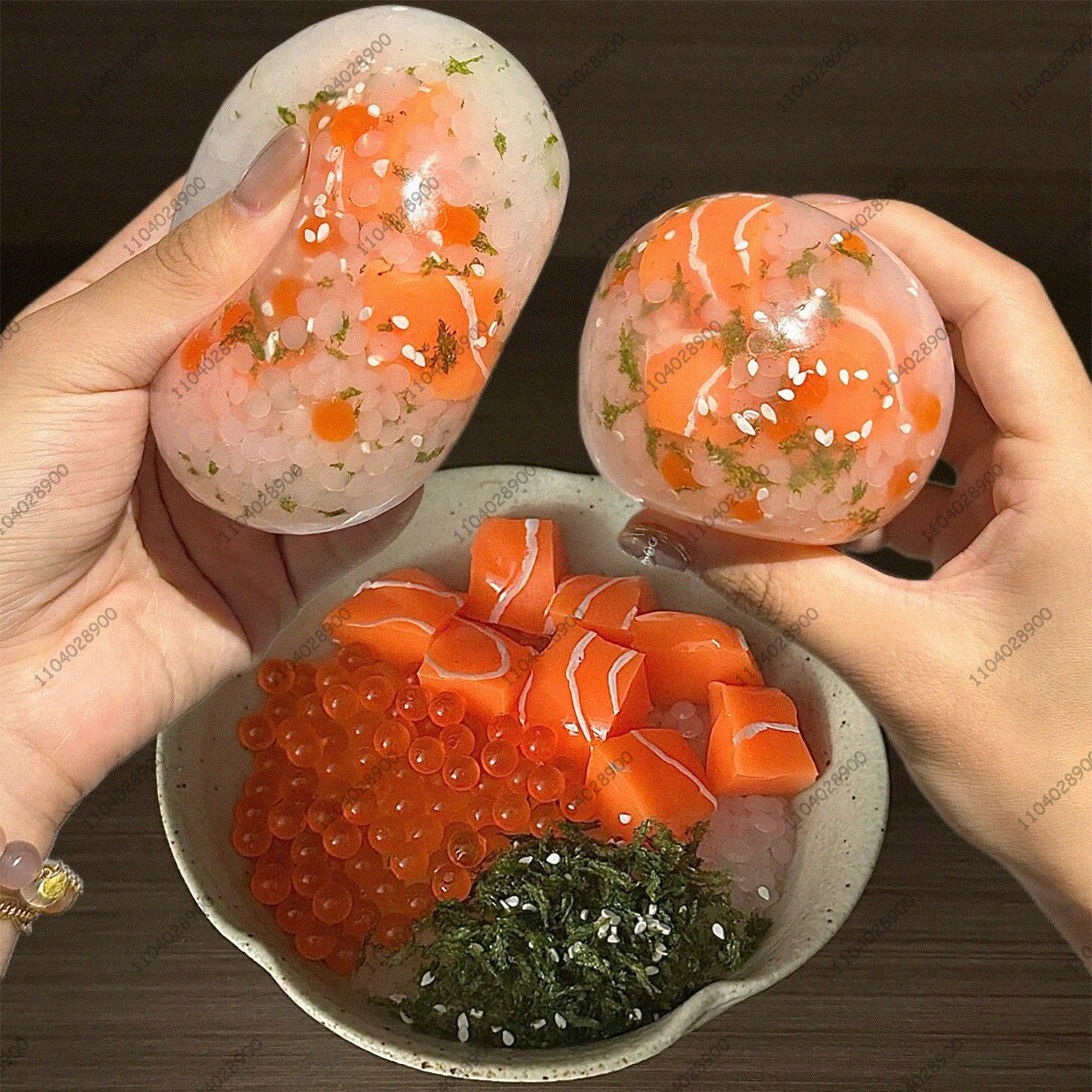 Pelota antiestrés para comida, Bola de arroz, juguete blando para apretar sin rebote, juguete sensorial ASMR, juguete antiestrés para ejercicio de manos para adultos