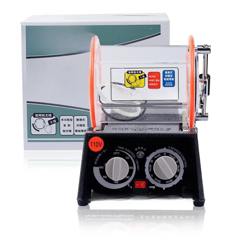 

KT-6808 Roller Barrel Polishing Machine, Gold and Silver Jewelry Jewelry Cleaning Rotary Small Roller Electric Polishing Machine