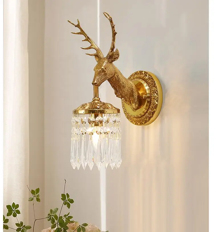 

Modern Copper Wall Lamps Crystal Wall lamp E14 LED Crystal Wall Lamp Crystal Wall Sconces Light Wall Lustres Lighting