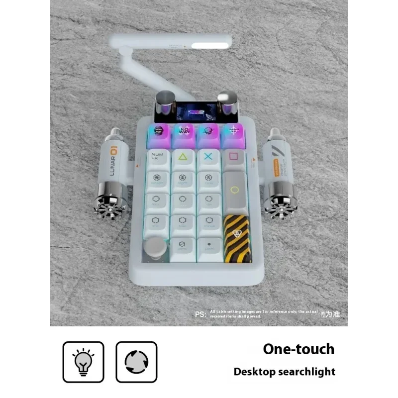 Keysme Lunar02 Mini Keypad Mekanik 2.4g Bluetooth Keyboard Hot-Swap Rgb Keypad 21 Tombol Kustomisasi Numpad Keyboard Stabil